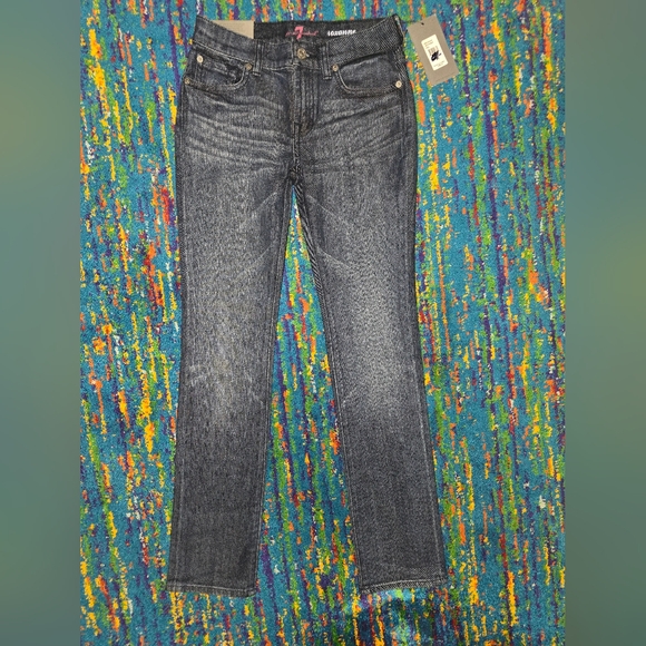 NWT Girls 7‎ for all Mankind size 12 Roxann classic skinny dark blue jeans - Picture 2 of 11